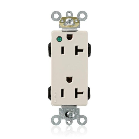 Leviton Straight Blade Receptacle, 5-20R, 20 A, 125V AC, Flush Mount, Self-Grounded M1636-PLT