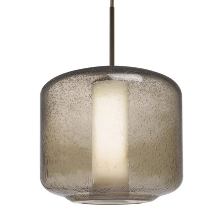 Besa Lighting Besa Niles 10 Pendant, Smoke Bubble/Opal, Bronze Finish, 1x 5W MAX E26 Base 1JT-NILES10SO-LED-BR