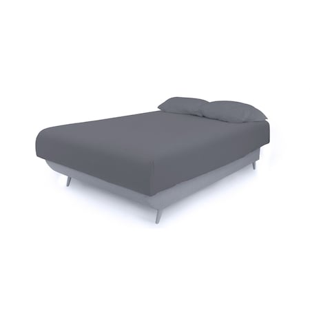 Homeroots Light Gray Full Adjustable Upholstered Polyester No Bed Frame with Mattress 483978