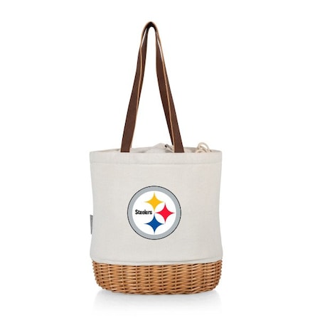 Picnic Time Family Of Brands NFL Pittsburgh Steelers - Pico Willow and Canvas Lunch Basket 200-00-187-254-2