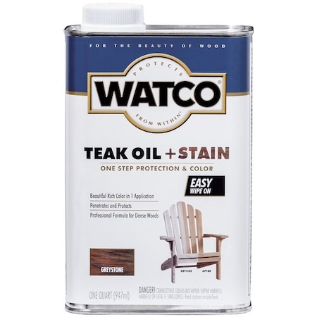 Watco Oil and Stain, Warm Glow, Graystone, Liquid, 1 qt, Can 348759