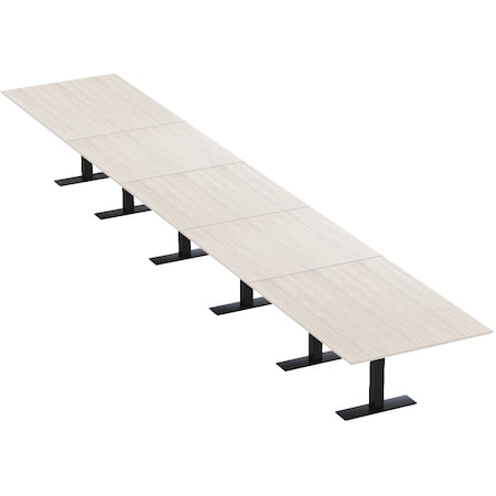 Skutchi Designs 22ft Rectangular Conference Table With Power | Harmony Series | 22 Person Meeting Room Table HAR-REC-48x264-T.BK-K458-NA