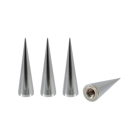 True Spike LUG NUTS Chrome Plated Billet Aluminum 73 Millimeter Length 20 Millimeter Width Spike Style Set LGC032CR