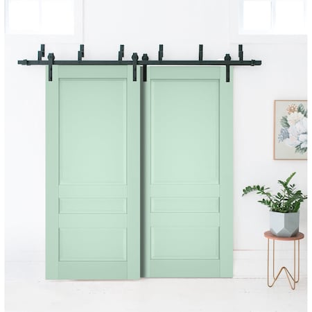 Sartodoors Sliding Closet Barn Bypass Doors 48x80 (2* 24x80) Solid Core Modern Interior VEREGIO7411BBB-OLI-48