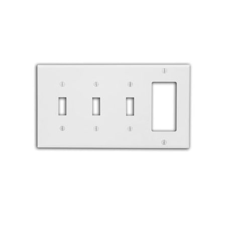 Leviton Combination Wallplate, Standard Size, Gang 4, White P326-W