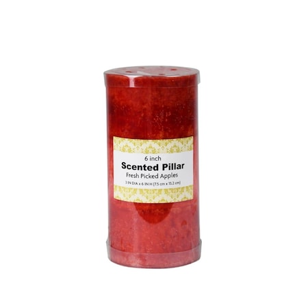 Jeco 3 x 6 in. Tritone Scented Pillar Candle, Red JE308046