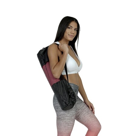 Buena Salud Asana Yoga Mat Bag with Adjustable Shoulder Straps, Black BU2596345