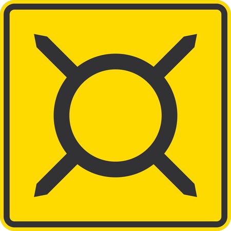 Lyle Circular Intersection Symbol, 24x24, Engineer Grade, Yellow G-12862-EG_24x24