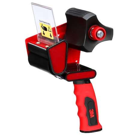 Scotch Handheld Tape Dispenser, 3 in Max. Tape Width, 3 in Tape Core Dia., Pistol, Metal, Plastic, Red HR83