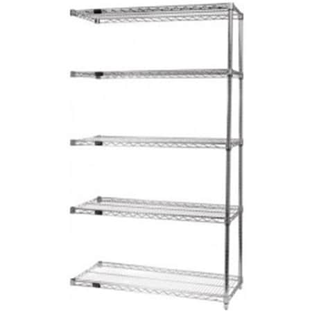 Betterbeds 5-Shelf, Chrome Wire Shelving Add-On Unit - 12 x 36 x 63 in. BE1135244