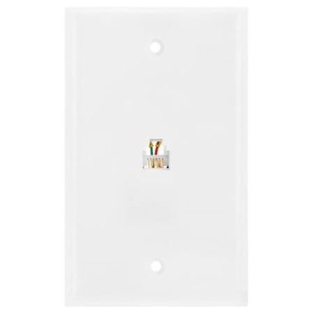 Cmple 6P6C Single Wall Plate Jacks - White 465-N