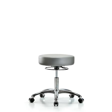 Blue Ridge Ergonomics Vinyl Stool, Chrome, Desk, Casters, Sterling BR-VDHSO-CR-CC-8840