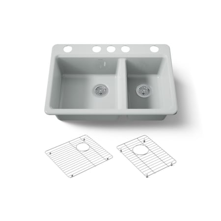 Kohler Riverby 33" undermount double-bowl kitchen sink 8669-5UA1-95