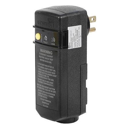 Leviton GFCI Panel Mount, Black GSRA1-1