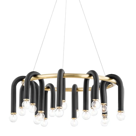 Mitzi Whit 20 Light Chandelier 6 In. Aged Brass/Black H382820-AGB/BK