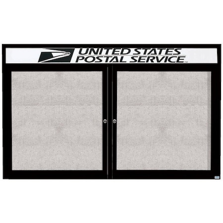 Aarco Outdoor Enclosed Bulletin Board w/ Al Frame Header, Powder Coated Black, Neutral 48''Hx72''W ODCC4872RHBK