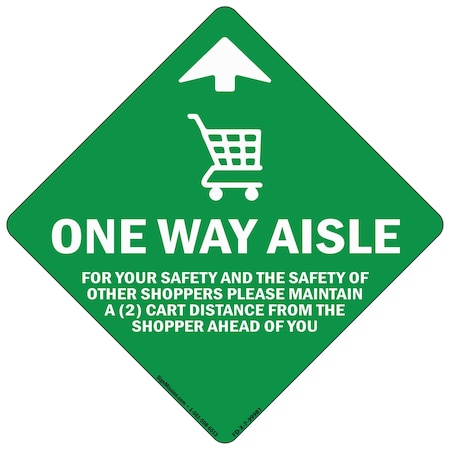 Signmission One Way Aisle For Your Saftety Non-Slip Floor Graphic, 12PK, 7 in L, 7 in H, FD-2-X-7-12PK-99981 FD-2-X-7-12PK-99981