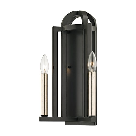 Troy Lighting Grayson 2 Light Wall Sconce 9.25 In. Textured Bronze B6252