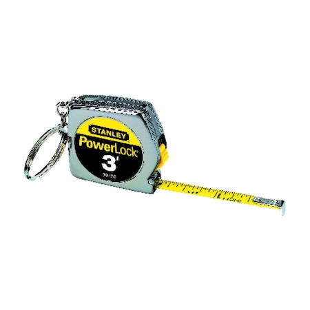 Stanley PowerLock 3 ft. L X 0.25 in. W Compact Keychain Tape Measure 39-130