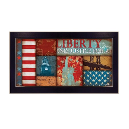 Homeroots Liberty Black Framed Print Wall Art 415347