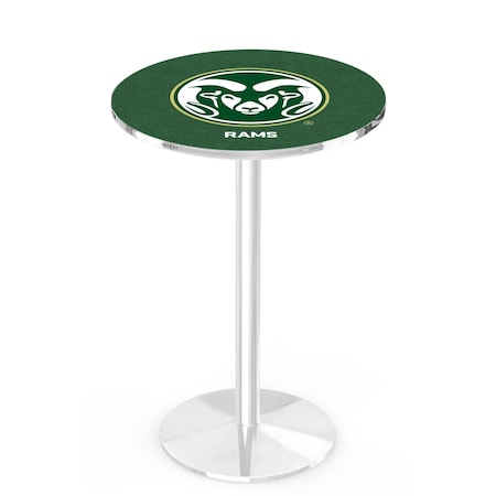 Holland Bar Stool Co 36" Chrome Colorado State Pub Table, 36" dia. Top L214C3636ColoSt