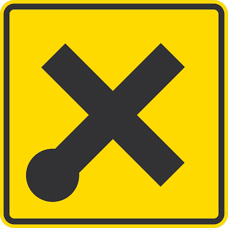Lyle Road Intersection Symbol, 24x24, Engineer Grade, Yellow G-12861-EG_24x24