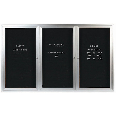 Aarco Outdoor Enclosed Directory w/ Al Frame, Clear Satin Anodized Finish, 48''Hx72''W OADC4872-3