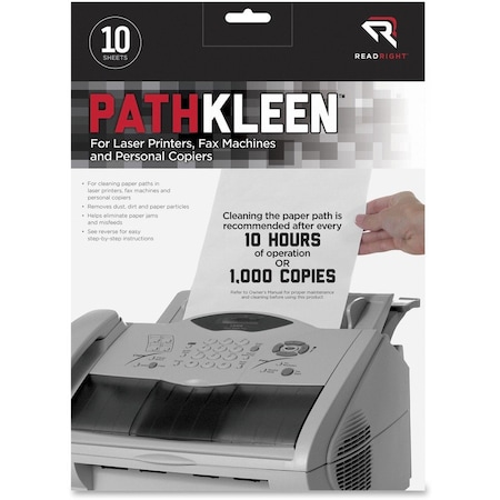 Advantus Read Right Pathkleen Laser Printer Cleaning Sheets, 10/Pk RR1237