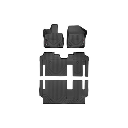 Weathertech Black, Front, rear, and rear Floorliners 441641-1-3-4