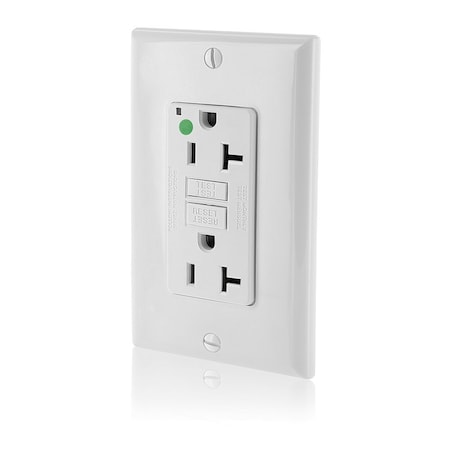 Leviton Extra-Heavy Duty, Hospital Grade, Self-Test GFCI Receptacle, 20 Amp, 125 Volt, White GFNT2-HFW