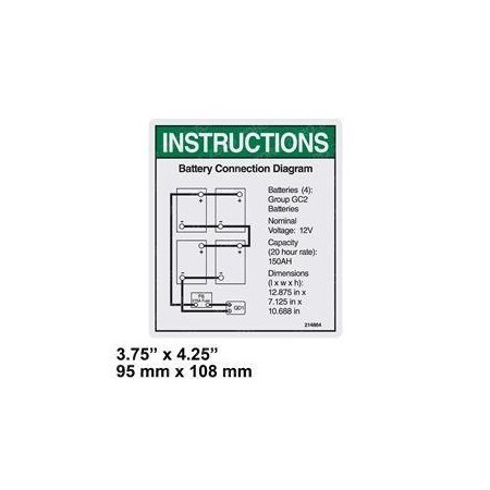 Genie REPLACEMENT DECAL-BATT. CONNECTION-GS-4047 214864GT