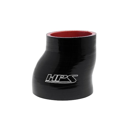 Hps Performance 3 in - 3-1/2 in ID x 3 in L, 4-Ply High Temp Reinforced Silicone Offset Reducer Coupler Hose, Black HTSOR-300-350-BLK
