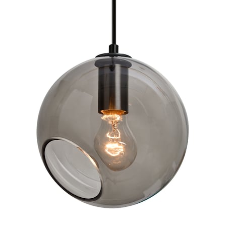 Besa Lighting Besa Maestro 8 Pendant, Smoke, Black Finish, 1x 60W MAX E26 Base 1JT-MAESTRO8SM-BK