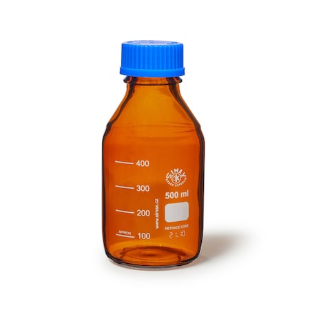 Zoro Select Media/Storage Bottle, 182 mm H, Amber, PK10 BMA0500