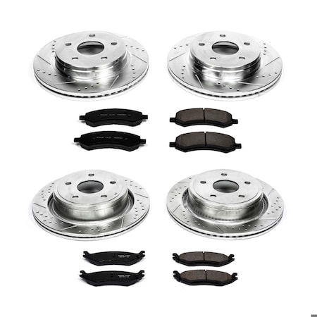 Powerstop FRONT & REAR 1 CLICK BRAKE KIT W/ HARDWARE K2164