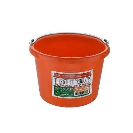 Tuff Stuff Prods 8 QTS ROUND BUCKET ORANGE RN-OR