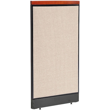 Global Industrial Interion Deluxe Non-Electric Office Partition Panel with Raceway, 24-1/4"W x 47-1/2"H, Tan 694747NTN