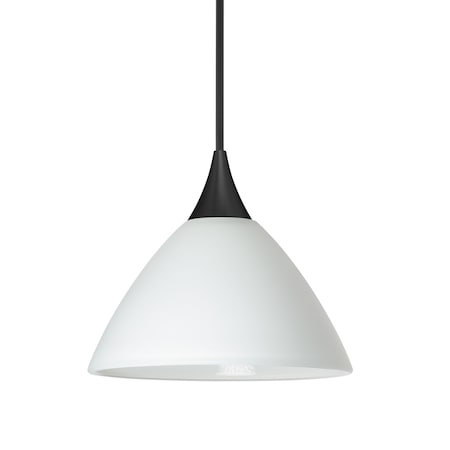 Besa Lighting Besa Domi Pendant, White, Black Finish, 1x 50W MAX GY6.35 Base 1XT-174307-BK