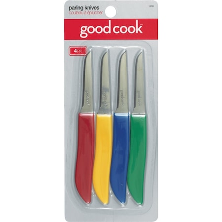 Goodcook Colored Handle Paring Knife Set, 4-Piece 18765