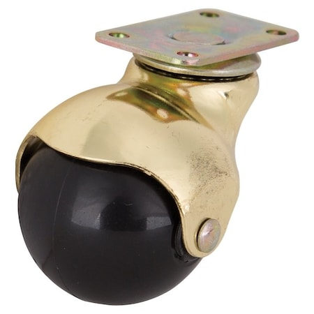 Prosource Ball Caster, 2 in Dia Wheel, 2 in W Wheel, PP Wheel, Black, 80 lb, Steel Housing Material JC-E03-PS