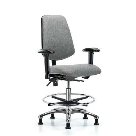 Blue Ridge Ergonomics Fab Med Bench Chair, Bk, CF, Glds, Gry, 6-Way Adjustable, 22" to 29" Height, Gray BR-FMBCH-MB-CR-T0-A1-CF-RG-F44