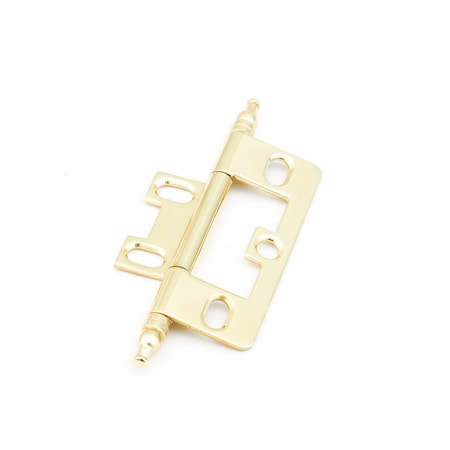 Schaub Minaret Tip Non-Mortise Cabinet Hinge Bright Brass Finish 1100M-03