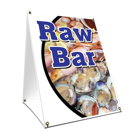 Signmission Raw Bar, 24 Inch x 18 Inch A-frame Yard Sign, Plastic Sign SBC-1824-Raw Bar