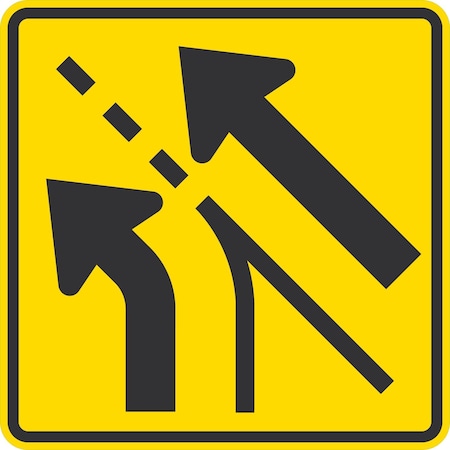 Lyle W4-3L, Left Added Symbol, 30x30, High Intensity Prismatic, Yellow G-15326-HI_30x30