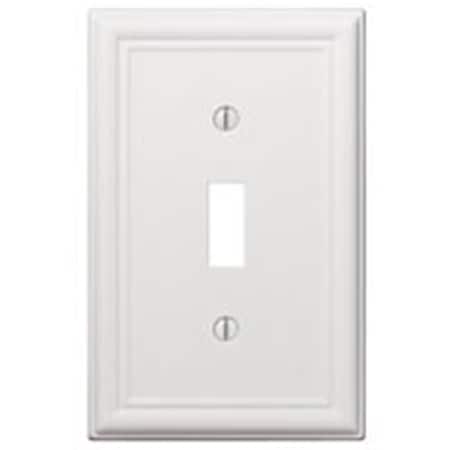 Betterbattery 1 Gang Toggle Chelsea Steel Wallplate - White BE1883414