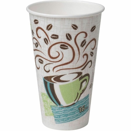 Dixie PerfecTouch Paper Hot Cups, 16 oz, Coffee Haze Design, 500PK 5356DX