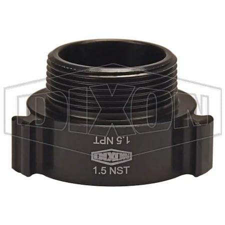 Dixon Style N37 Rocker Lug Hydrant Adapter, 1-1/2 in, Female NST NH x MNPT Connection, Aluminum, Hardcoa N37-15F15T
