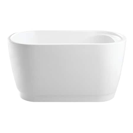 Kingston Brass 59" Acrylic Oval Rectangular Double Ended Freestanding Tub with Drain, Glossy White VTOV593425S