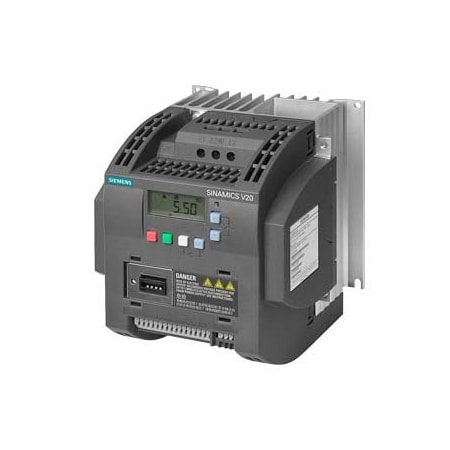 Siemens SINAMICS V20 380-480 V 3 AC -15/+10% 47-63Hz rated power 3 kW with 6SL3210-5BE23-0UV0