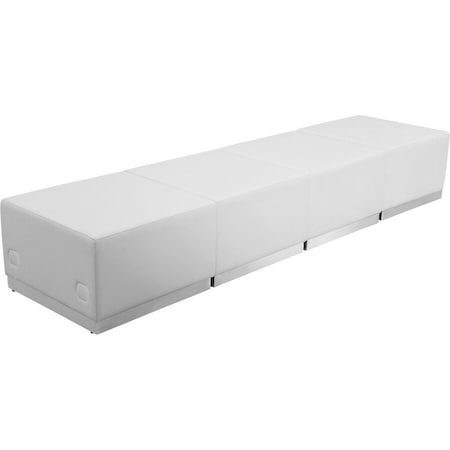 Flash Furniture 4 pcs. Living Room Set, 25-1/4" to 25-1/2" x 16", Upholstery Color: White ZB-803-540-SET-WH-GG